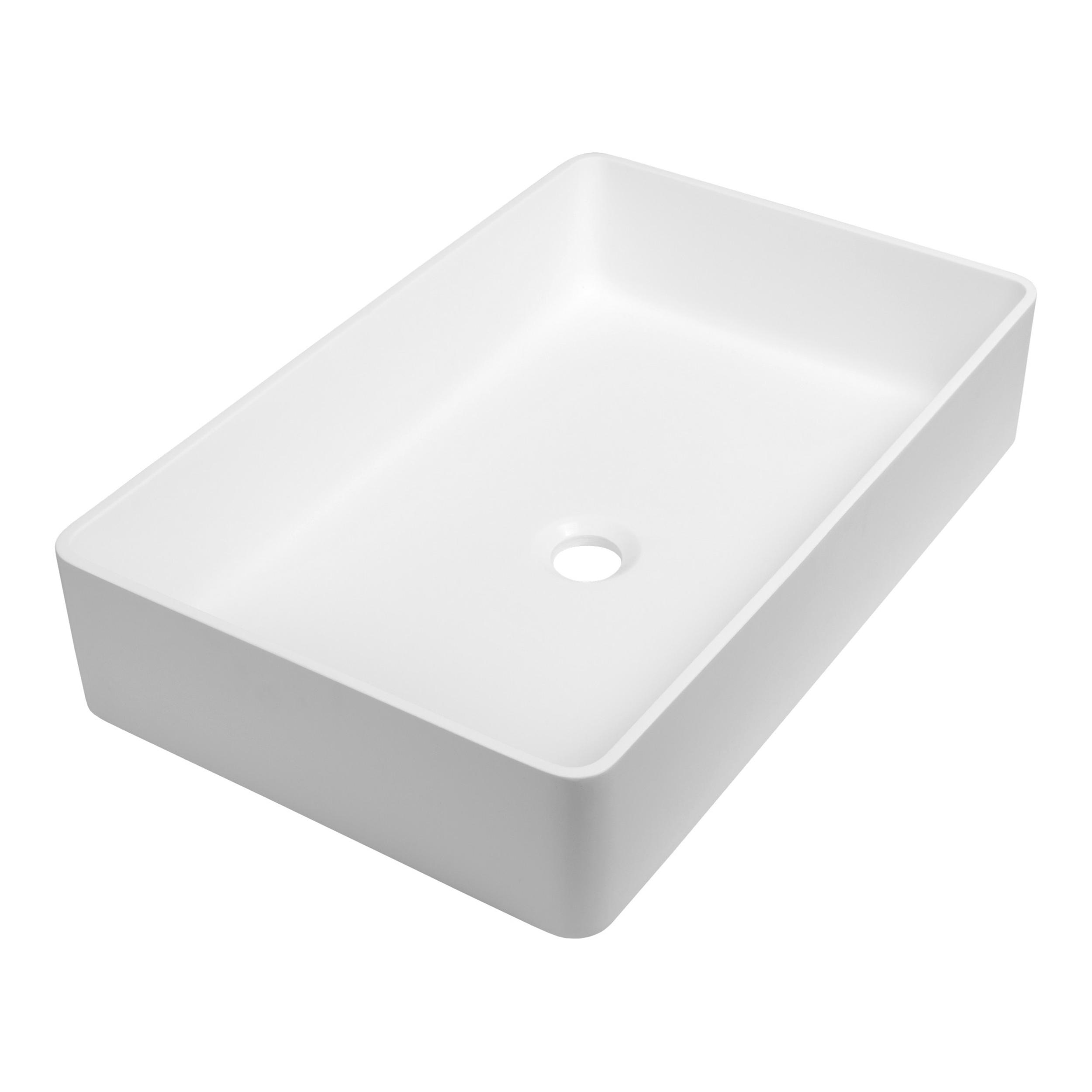 Lavoar de blat din piatră fină dreptunghiular Brauer iChoice Fine Stone Slim XL alb mat 58,2 cm