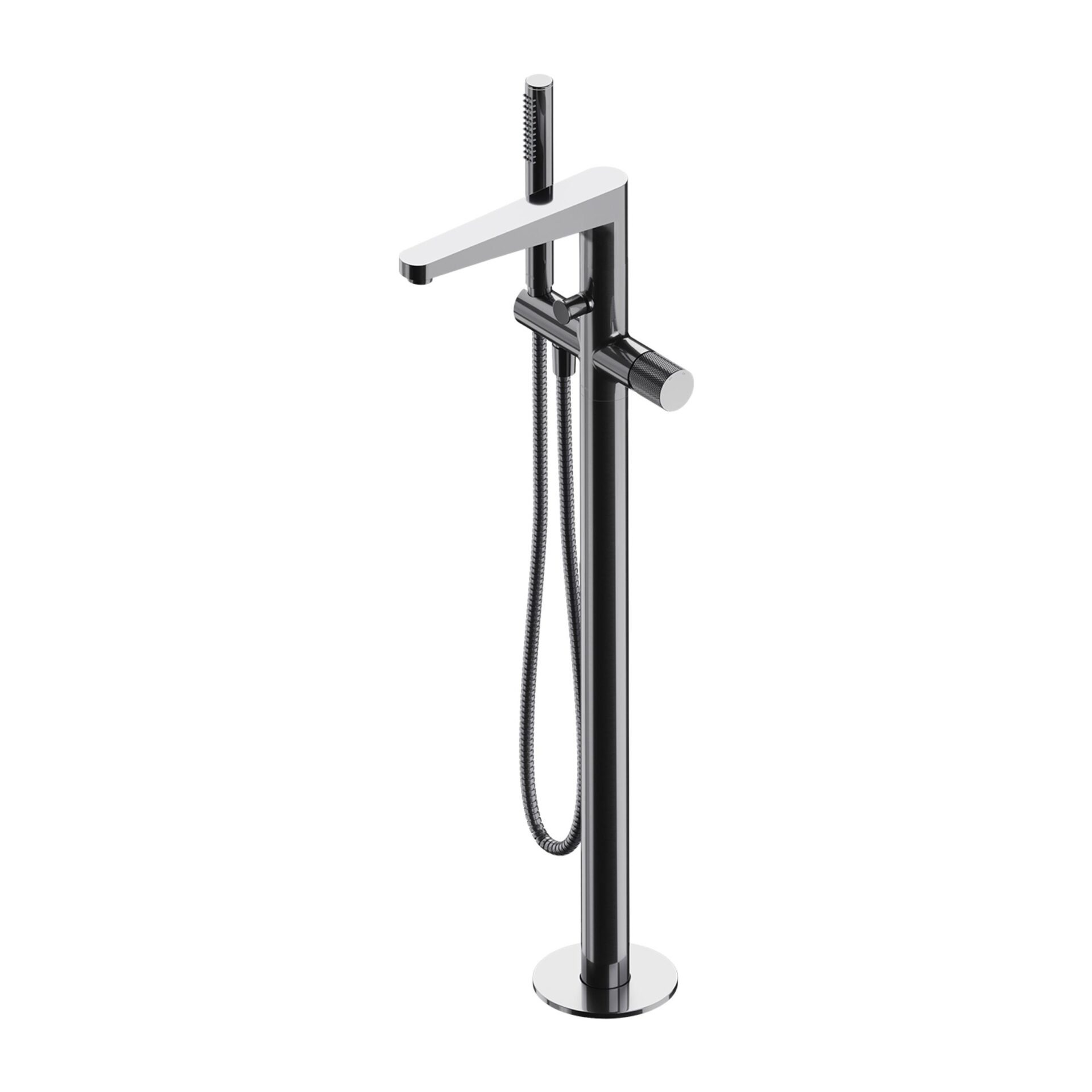 Baterie cada freestanding cu montaj pe pardoseala Omnires Contour crom