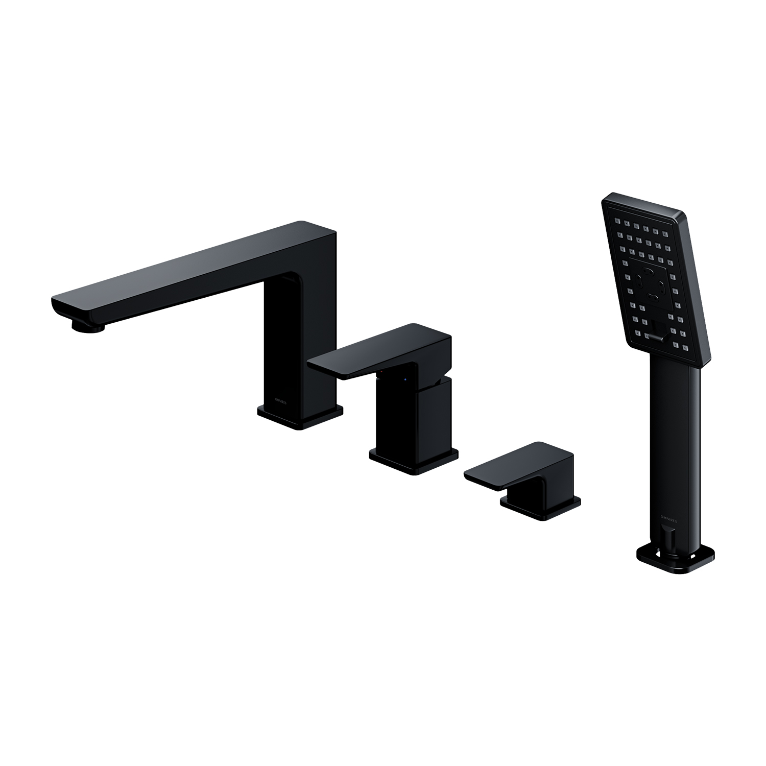 Baterie de cada/dus cu 4 elemente Omnires Parma negru mat