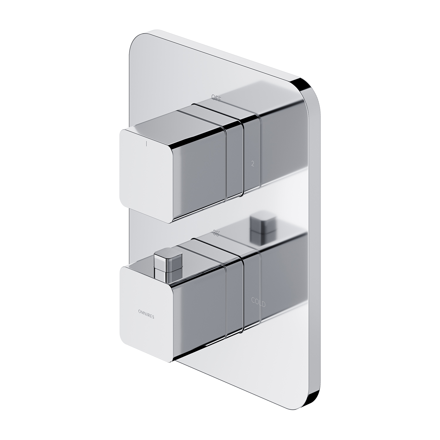 Baterie cada/dus incastrata Omnires Parma crom termostatata cu corp ingropat