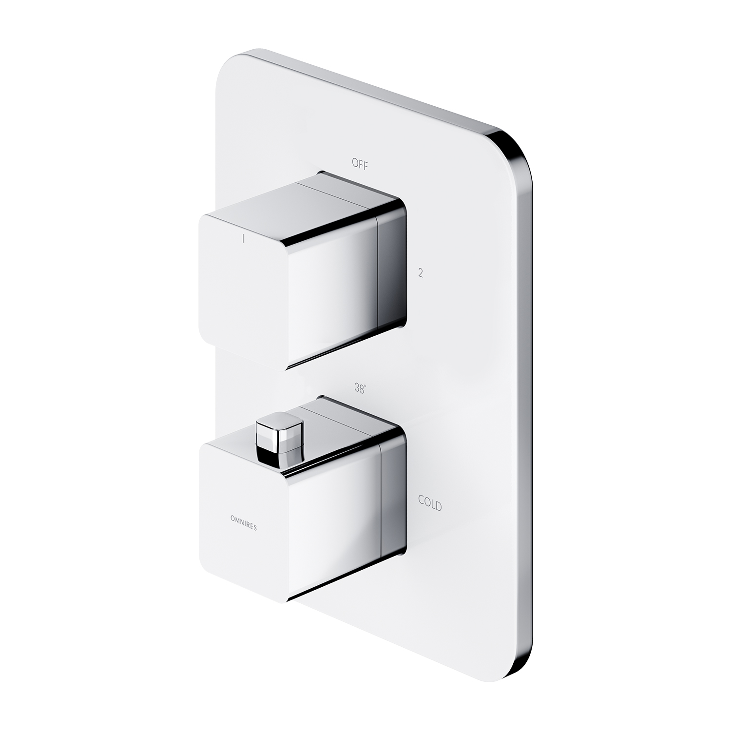 Baterie cada/dus incastrata Omnires Parma termostatata alb cu corp ingropat