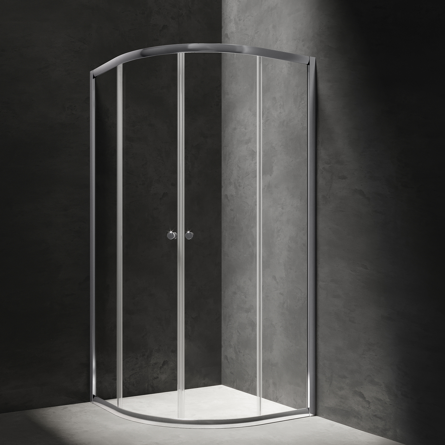 Cabina de dus semirotunda cu usa cu balamale Omnires Bronx /transparent 80×90 cm