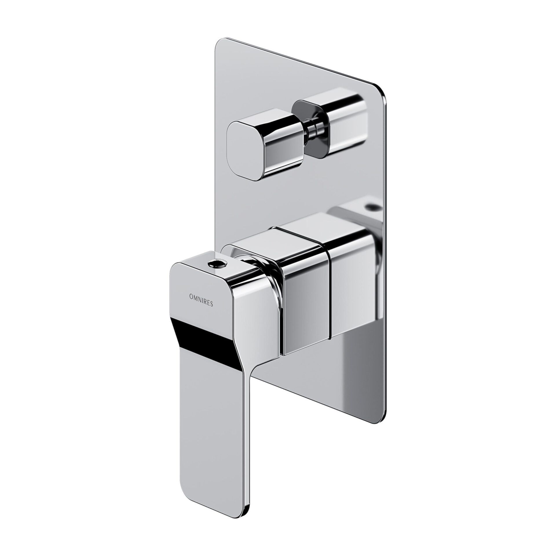 Baterie cada/dus incastrata Omnires Slide crom cu corp ingropat