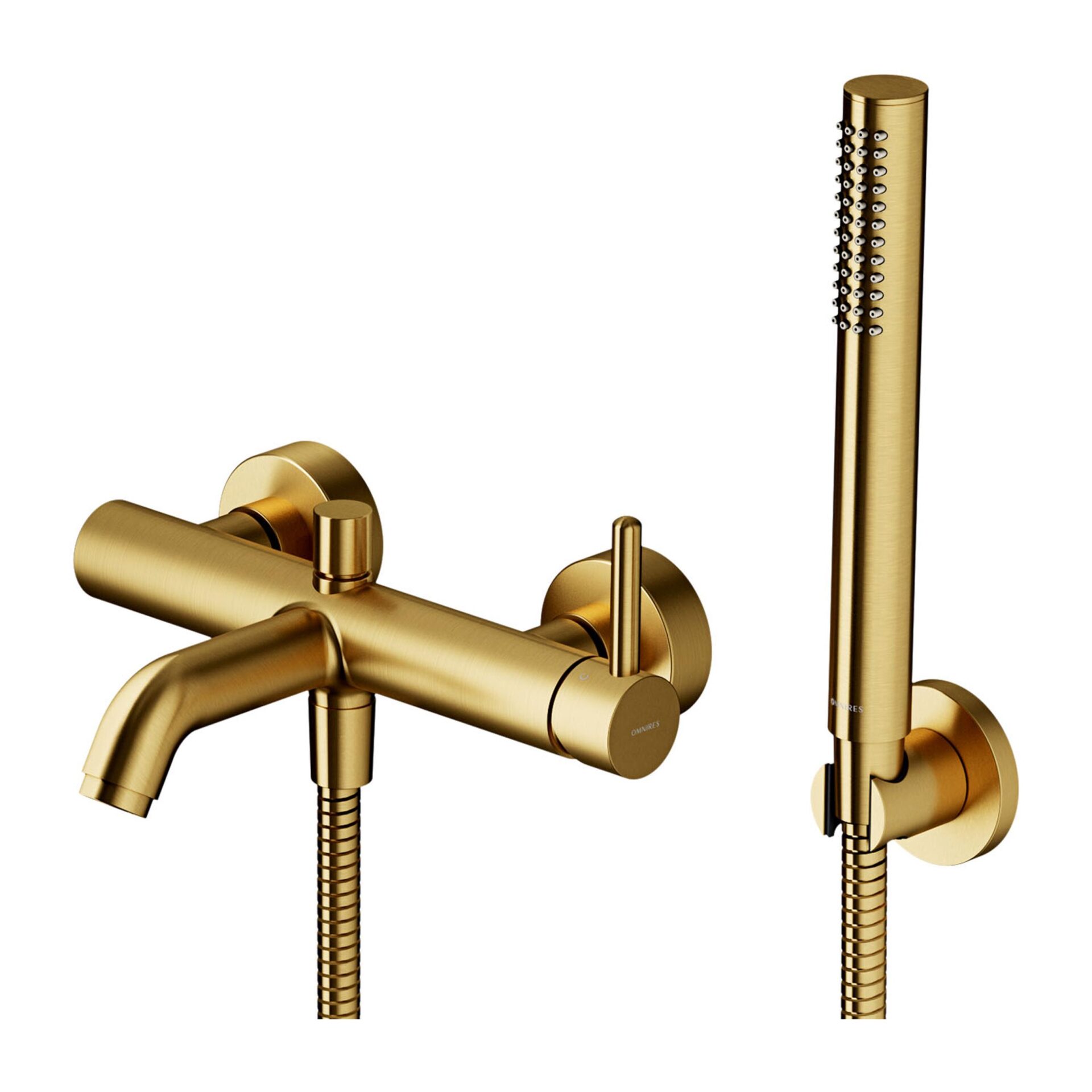 Baterie pentru cada cu set de dus Omnires Y auriu periat