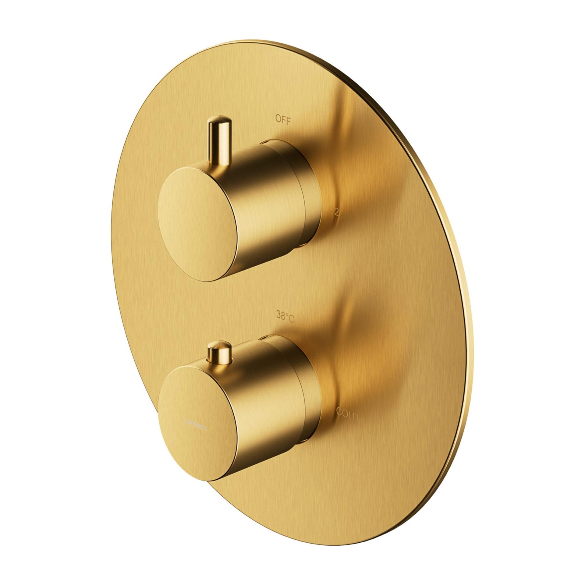 Baterie cada/dus incastrata Omnires Y termostatata auriu periat fara corp ingropat 2 cai actionare