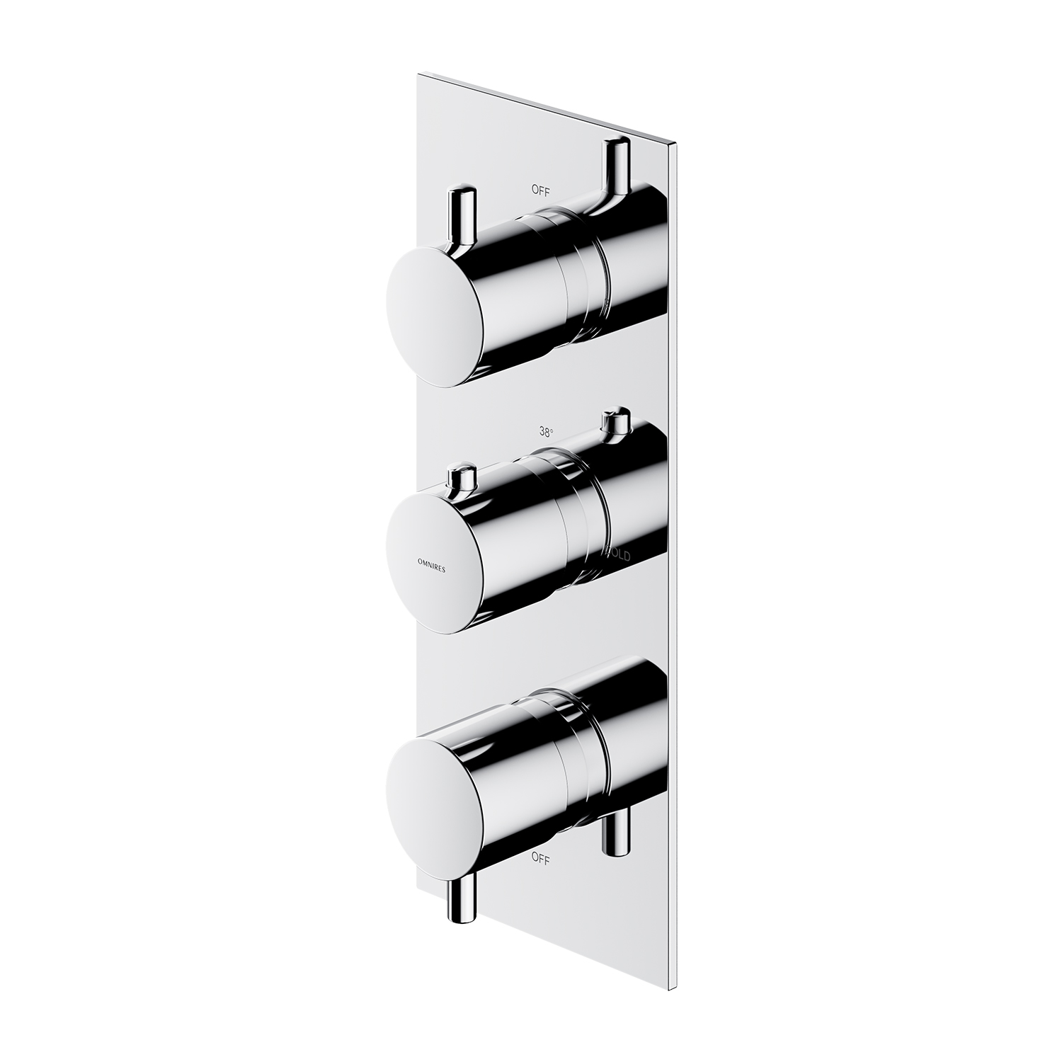 Baterie cada/dus incastrata Omnires Y termostatata fara corp ingropat crom