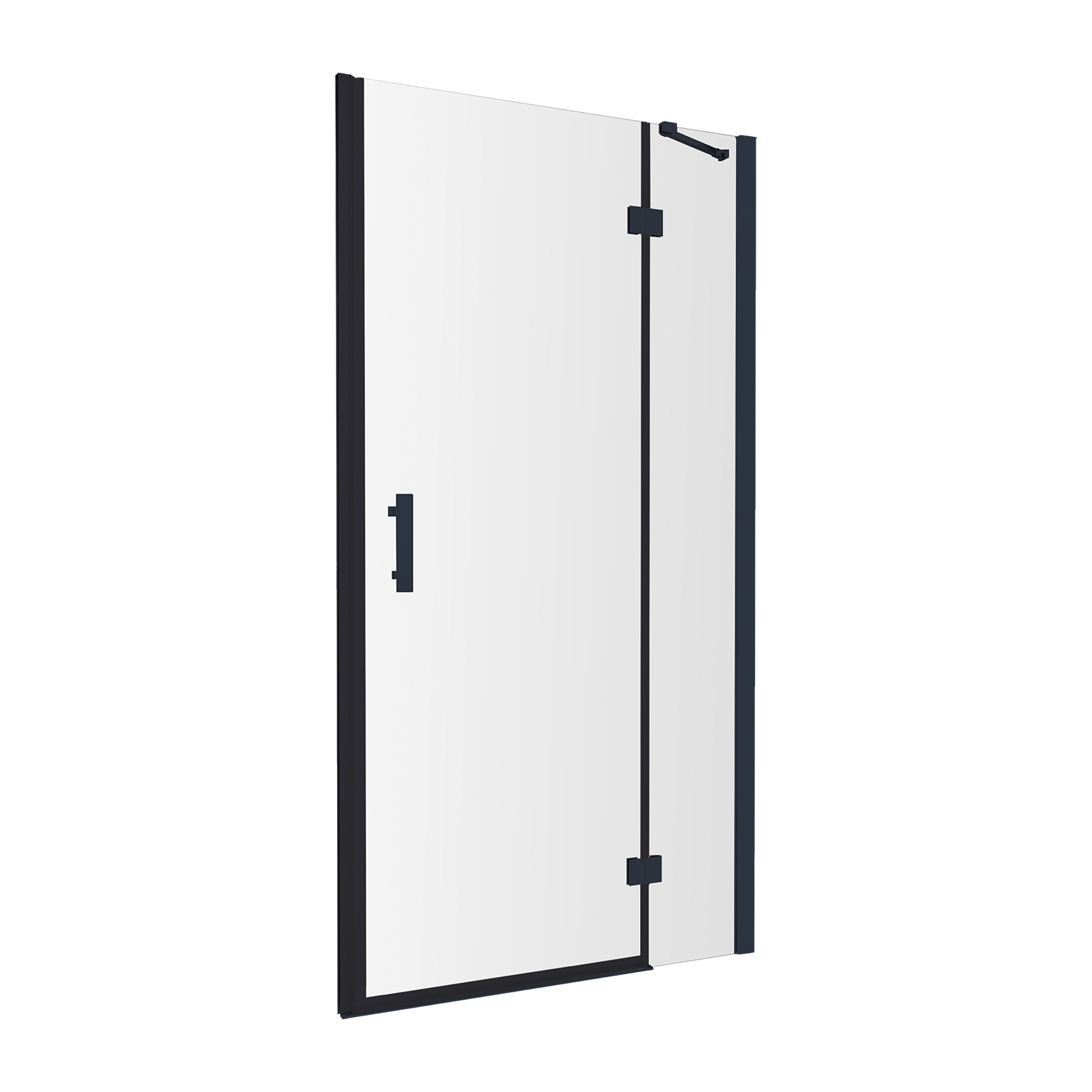 Usa de nisa batanta Omnires Manhattan 90 cm sticla 6 mm negru mat/transparent