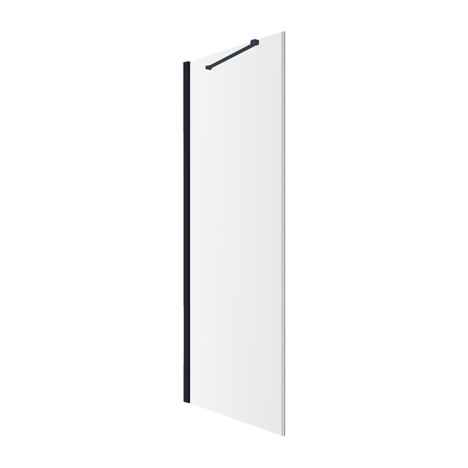 Paravan cabina de dus, perete lateral Omnires Manhattan 100 cm sticla 6 mm negru mat/transparent