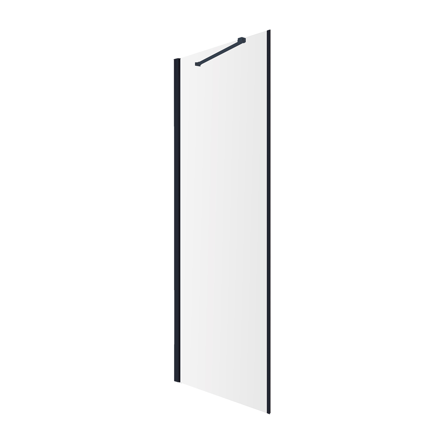 Paravan cabina de dus, perete lateral Omnires Manhattan 80 cm sticla 6 mm negru mat/transparent