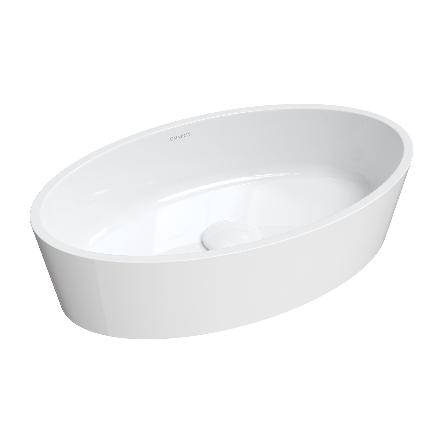 Lavoar pe blat Omnires Bari M+ alb 50 cm