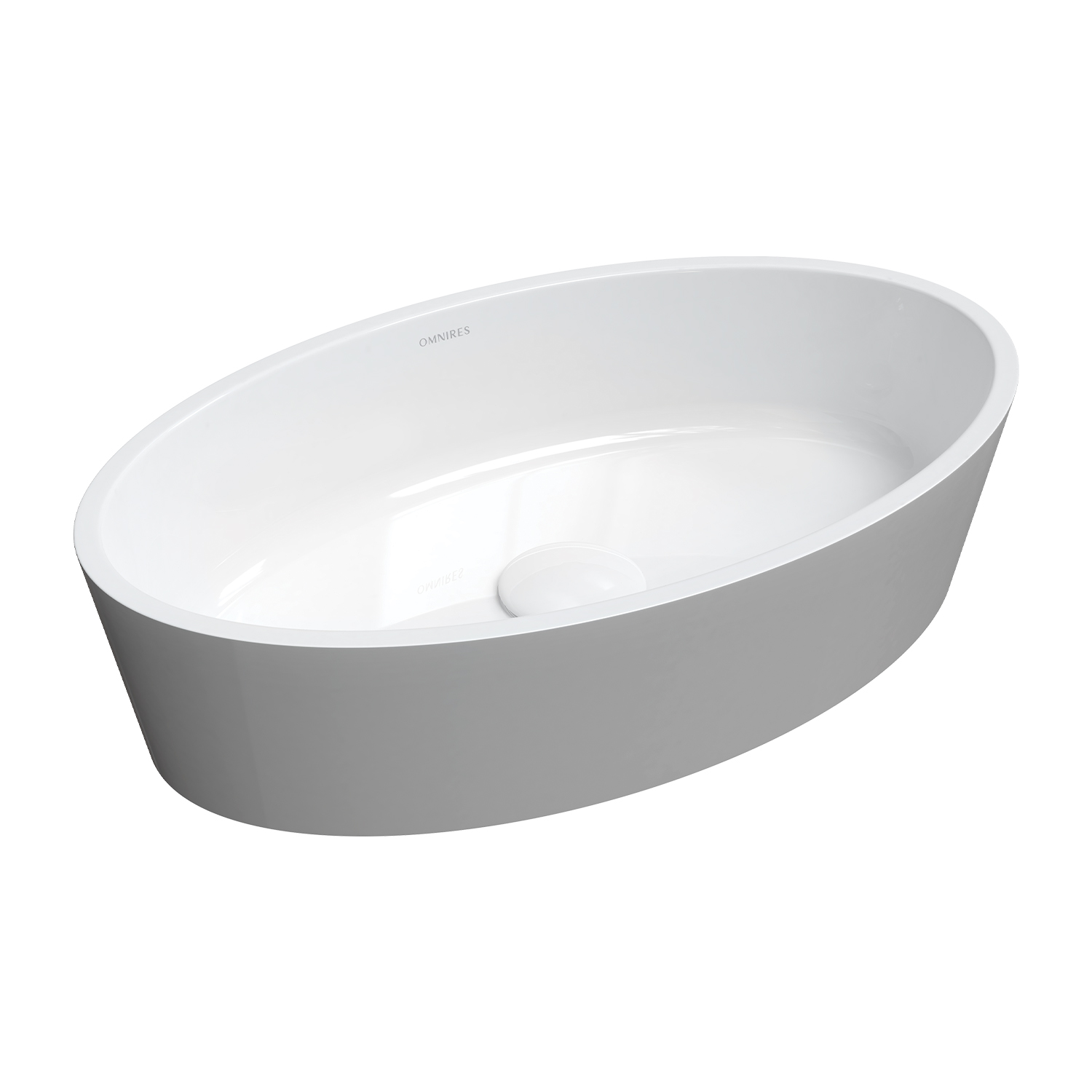 Lavoar pe blat Omnires Bari M+ alb/gri 50 cm