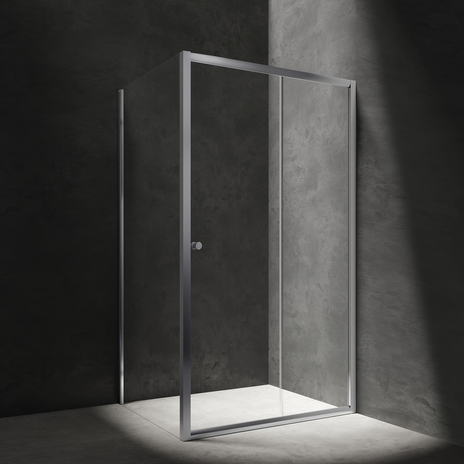 Cabina de dus dreptunghiulara cu usa glisanta Omnires Bronx transparent 130×90 cm