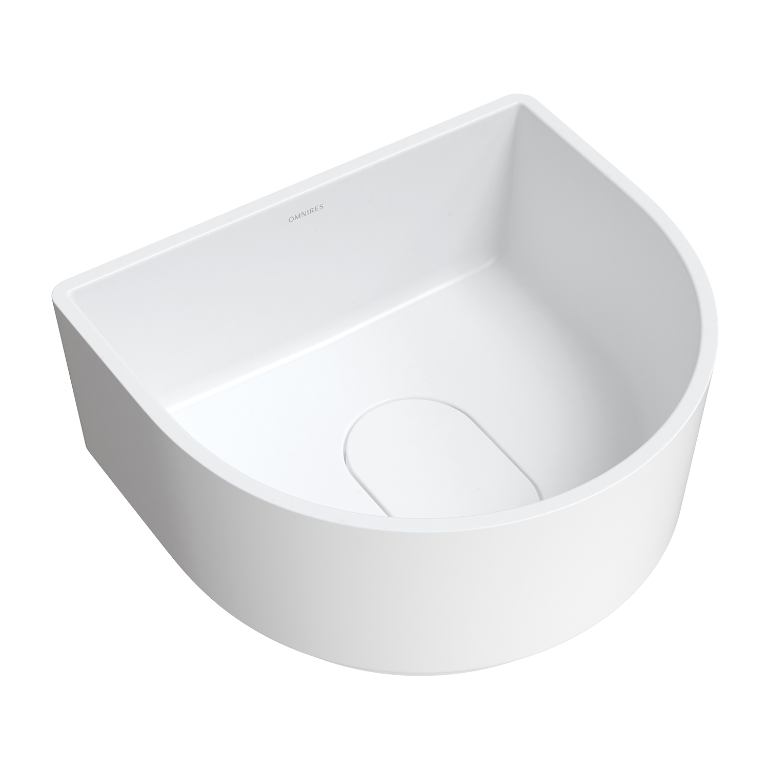 Lavoar pe blat Omnires Cadence M+ semioval alb mat 42 cm