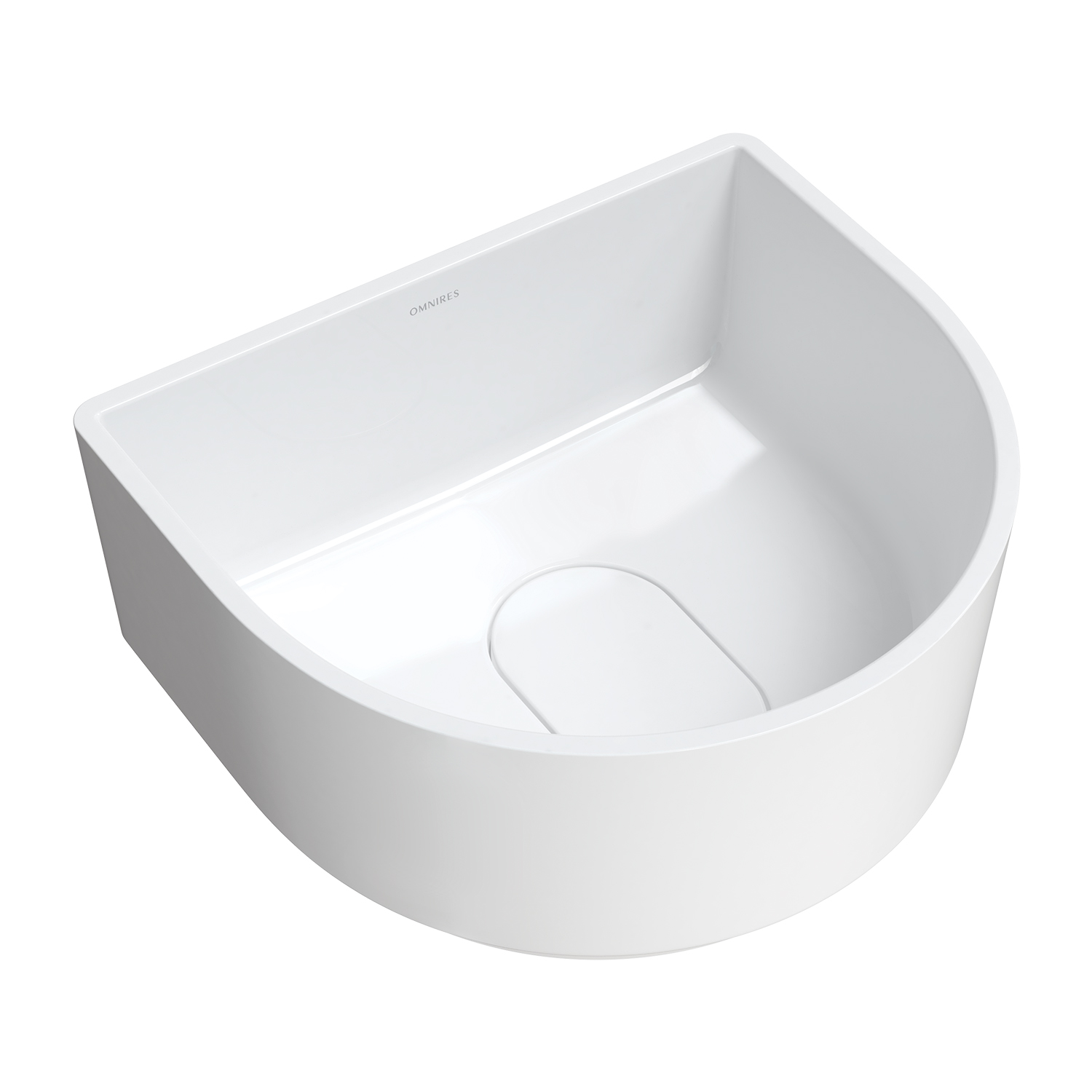 Lavoar pe blat Omnires Cadence M+ semioval alb 42 cm