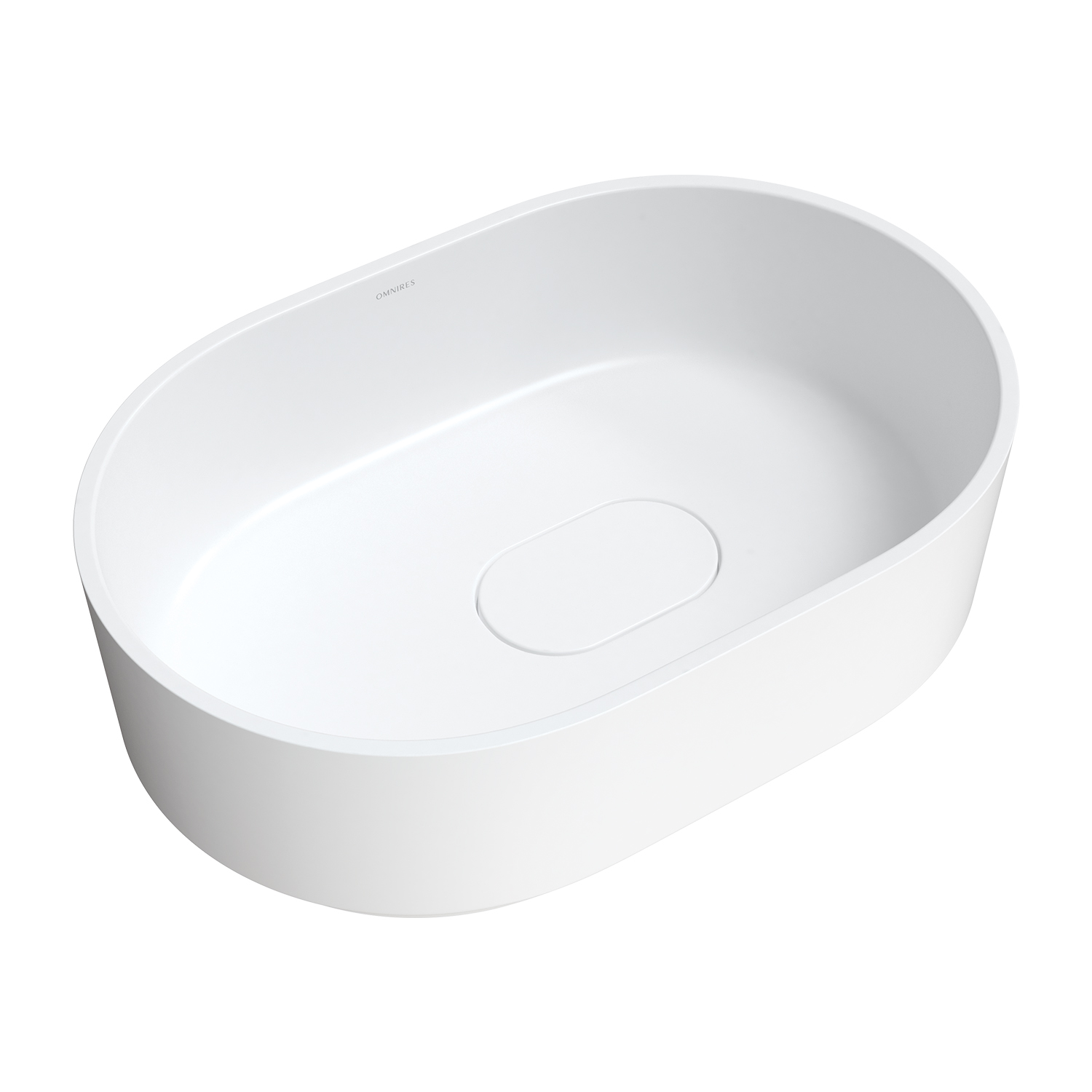 Lavoar pe blat Omnires Cadence M+ oval alb mat 62 cm