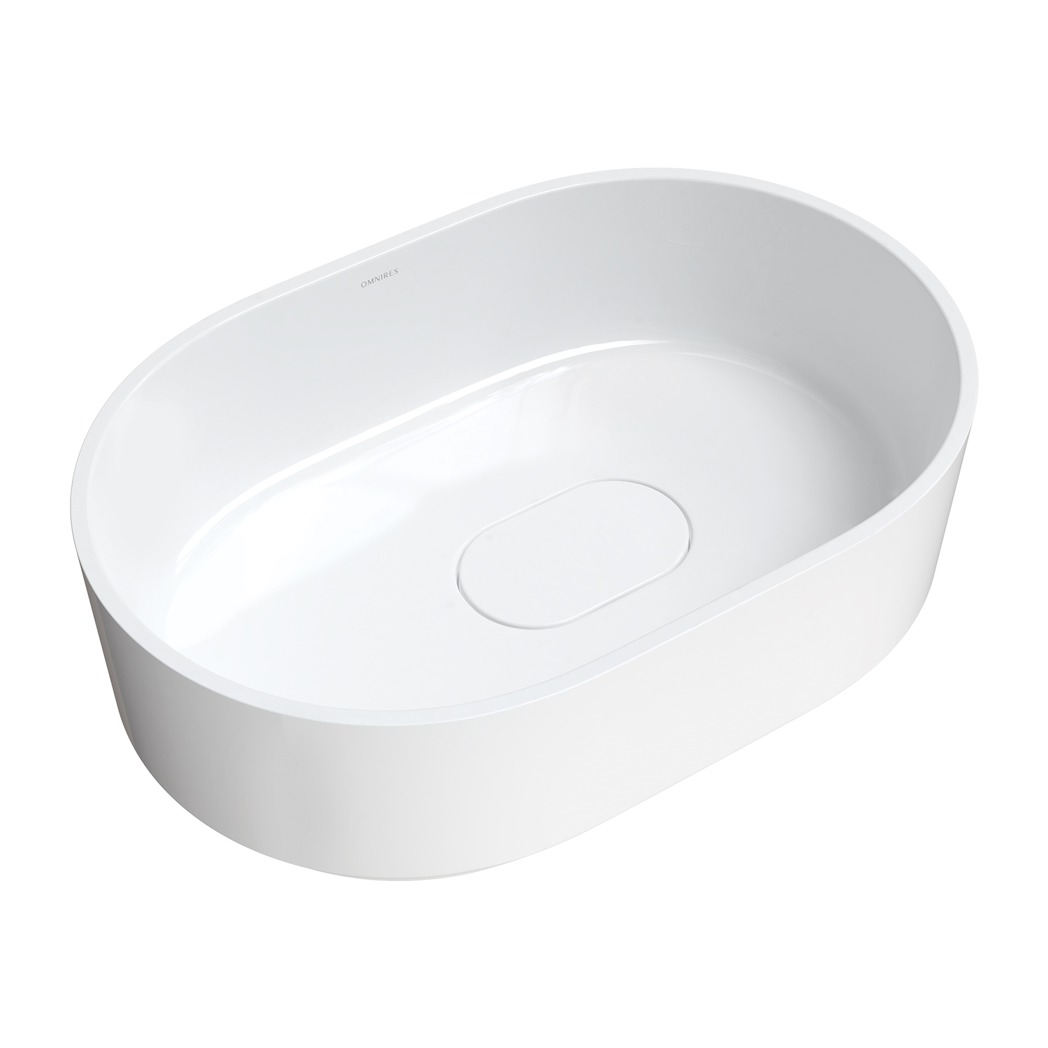 Lavoar pe blat Omnires Cadence M+ oval alb 62 cm
