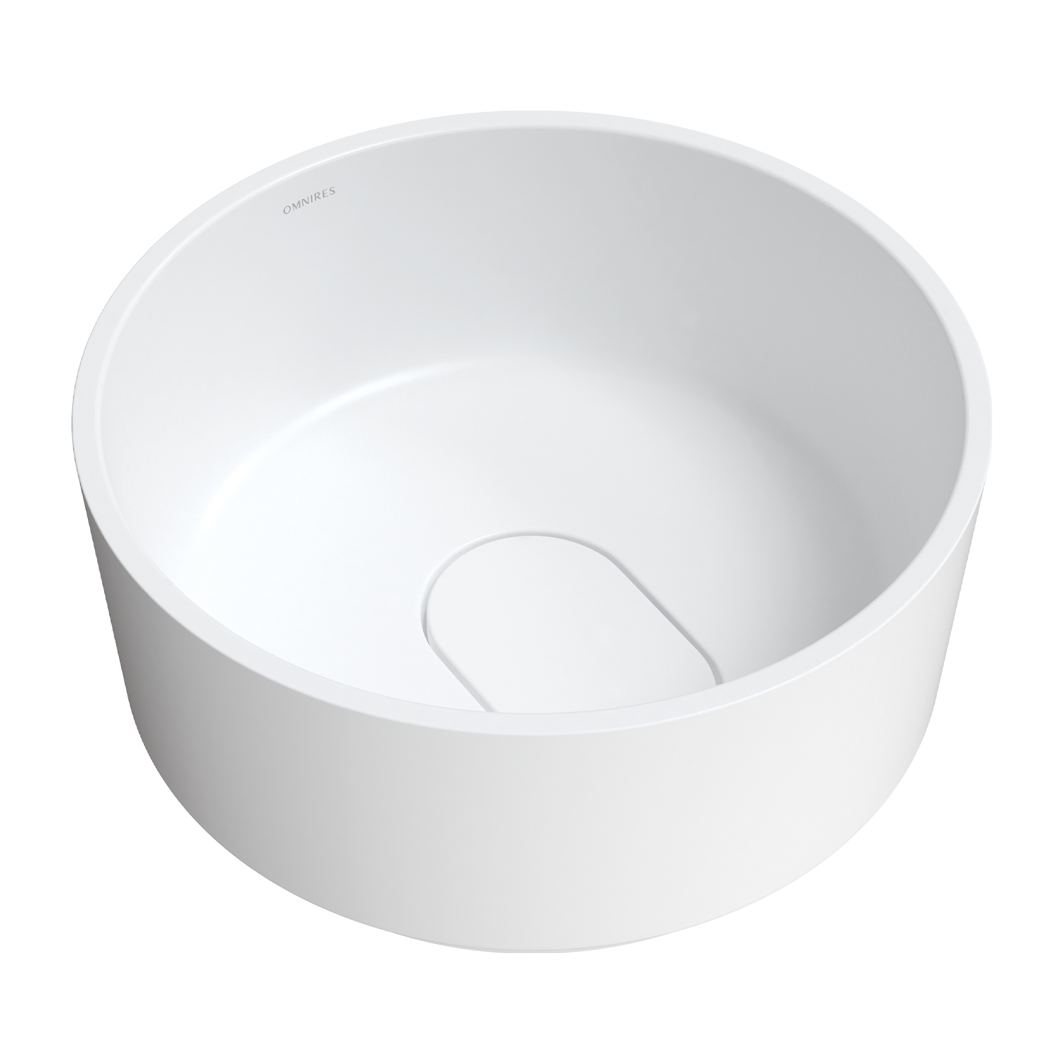 Lavoar pe blat Omnires Cadence M+ rotund alb mat 42 cm