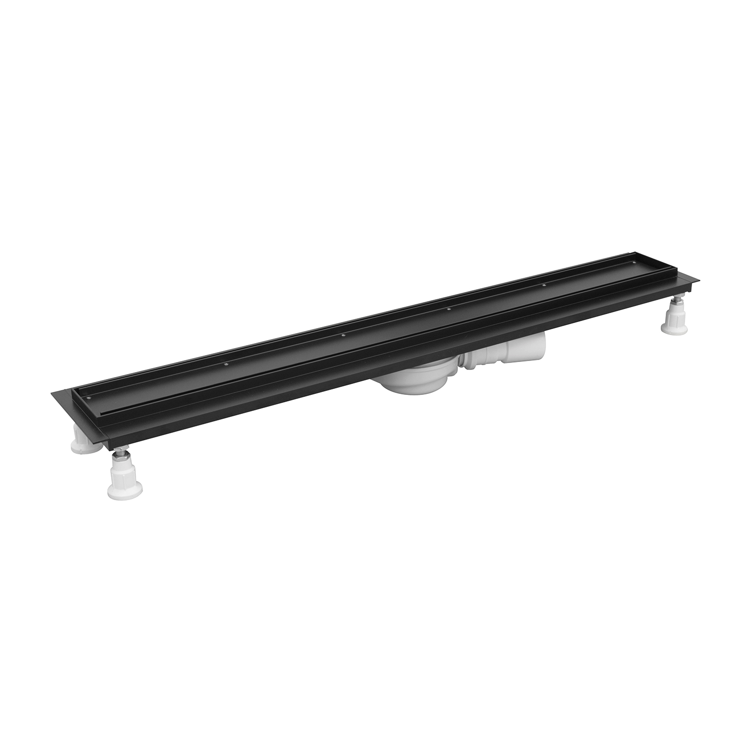 Set rigola pentru dus cu capac faiantabil Omnires Lowfix 100 cm negru