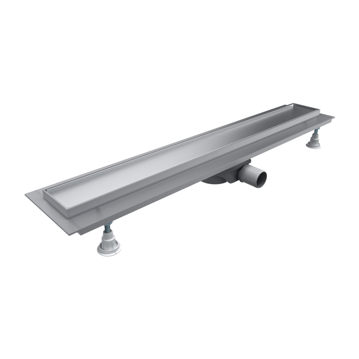 Set rigola pentru dus cu capac faiantabil Omnires Lowfix 80 cm argintiu