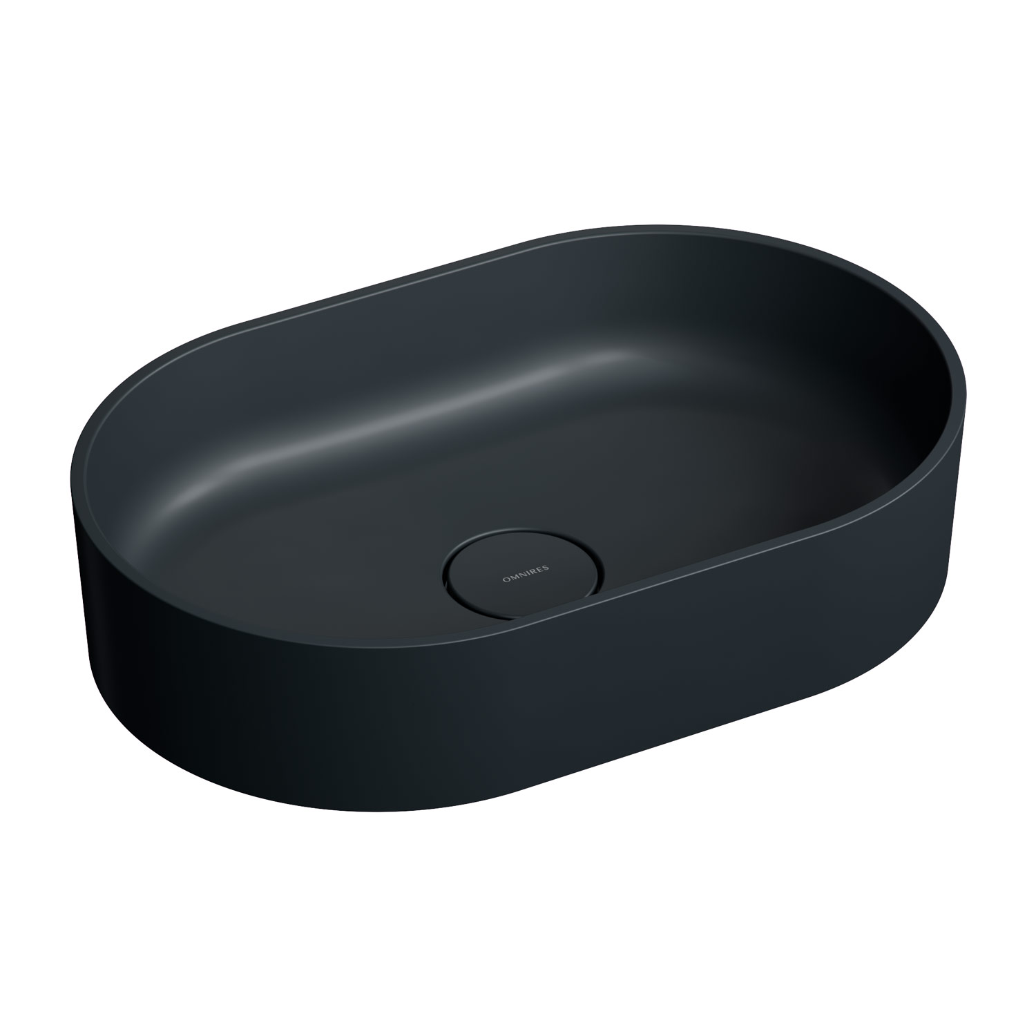 Lavoar pe blat Omnires Ovo M+ negru/lava 55 cm
