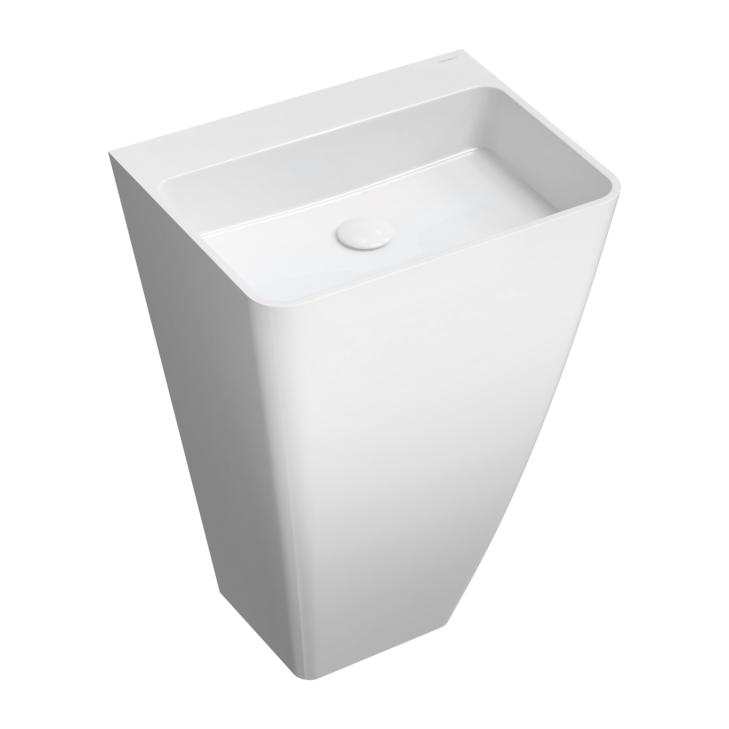 Lavoar freestanding Omnires Parma M+ fara orificiu baterie alb 55 cm