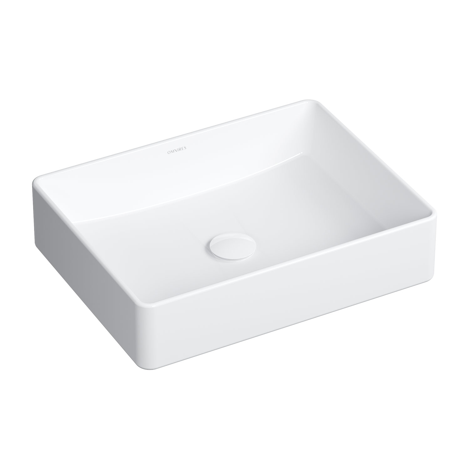 Lavoar pe blat Omnires Pasadena alb 47 cm