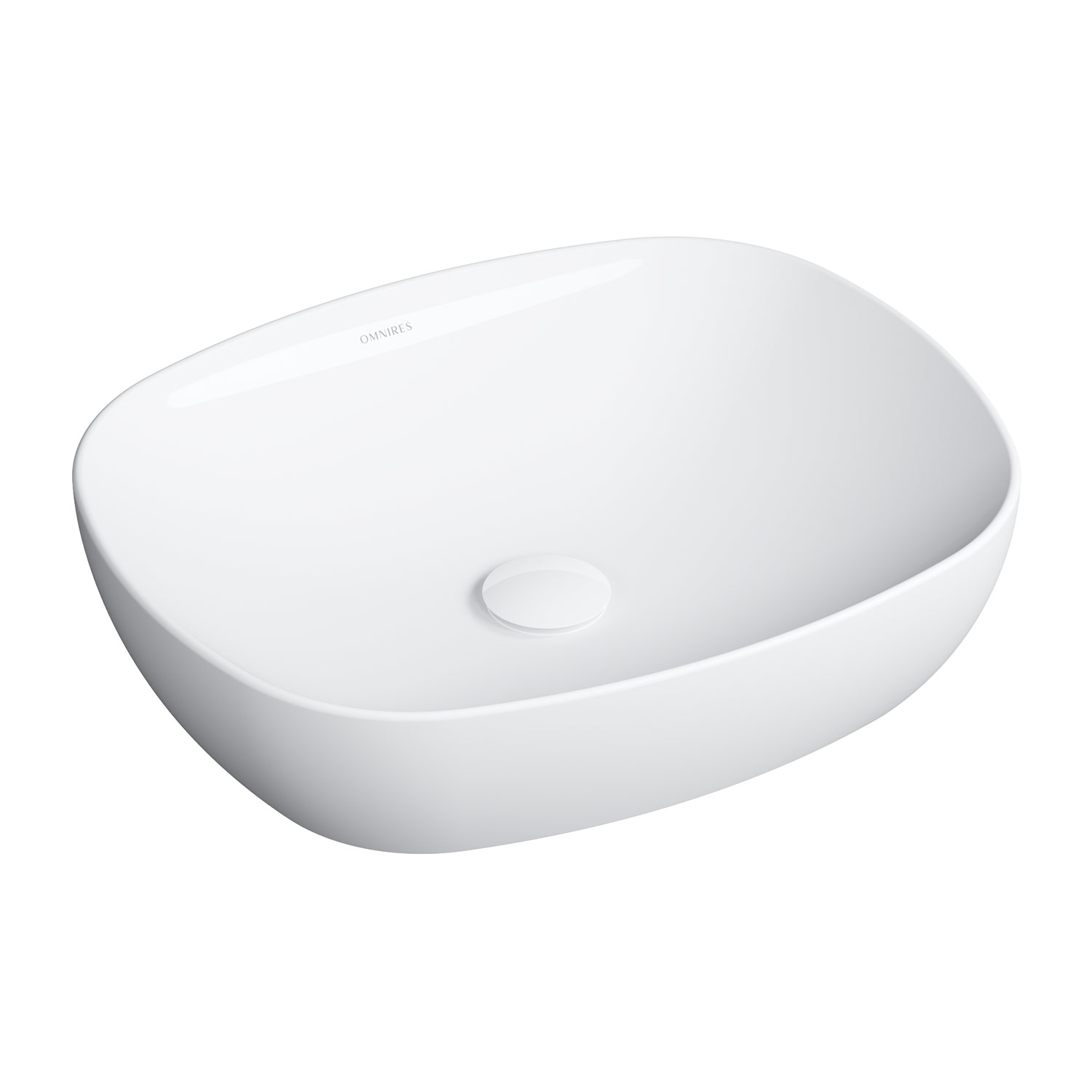 Lavoar pe blat Omnires Portland alb 47 cm
