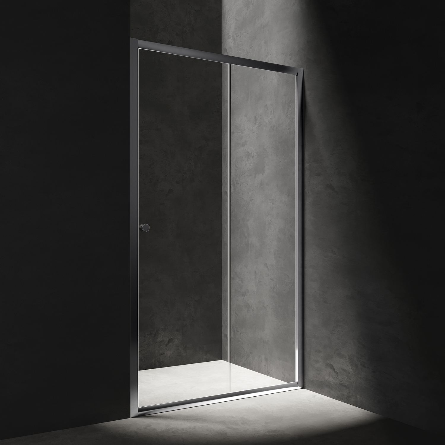 Usa de dus culisanta Omnires Bronx 120 cm sticla 5 mm crom/transparent