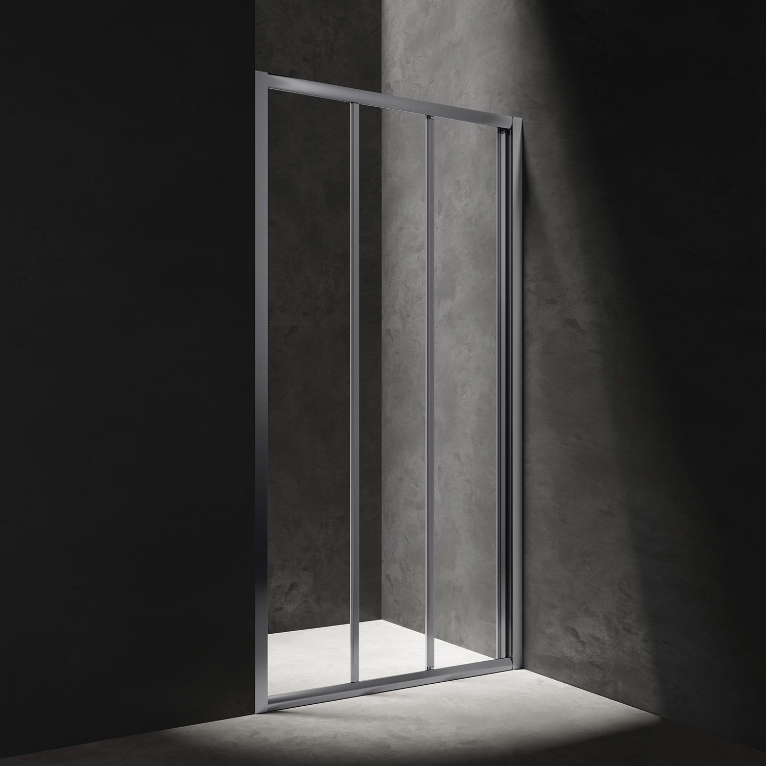 Usa de dus culisanta 3 panouri Omnires Bronx 100 cm sticla 4 mm transparent