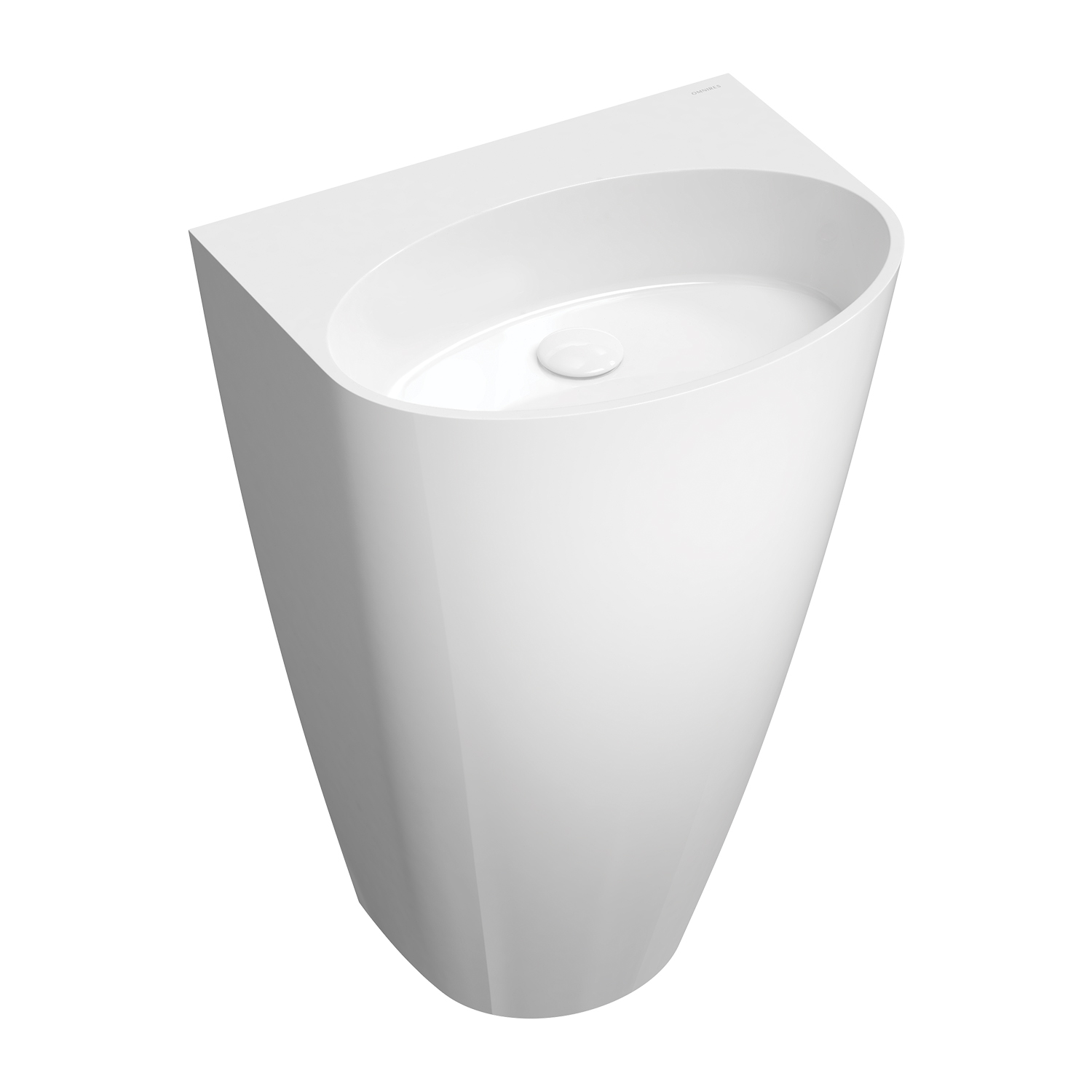 Lavoar freestanding Omnires Siena M+ fara orificiu baterie alb 55 cm