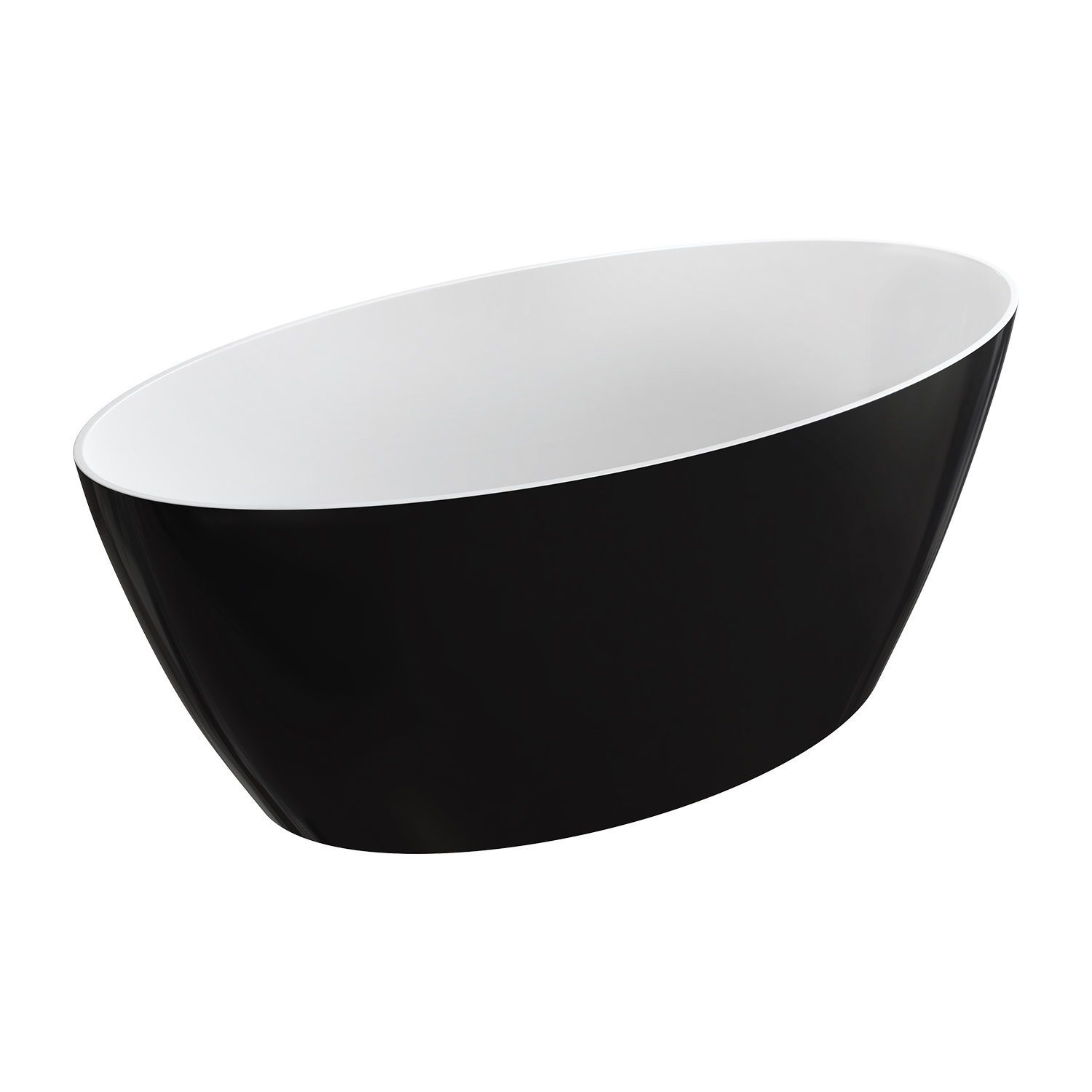 Cada freestanding Omnires Siena M+ alb/negru 161×81 cm