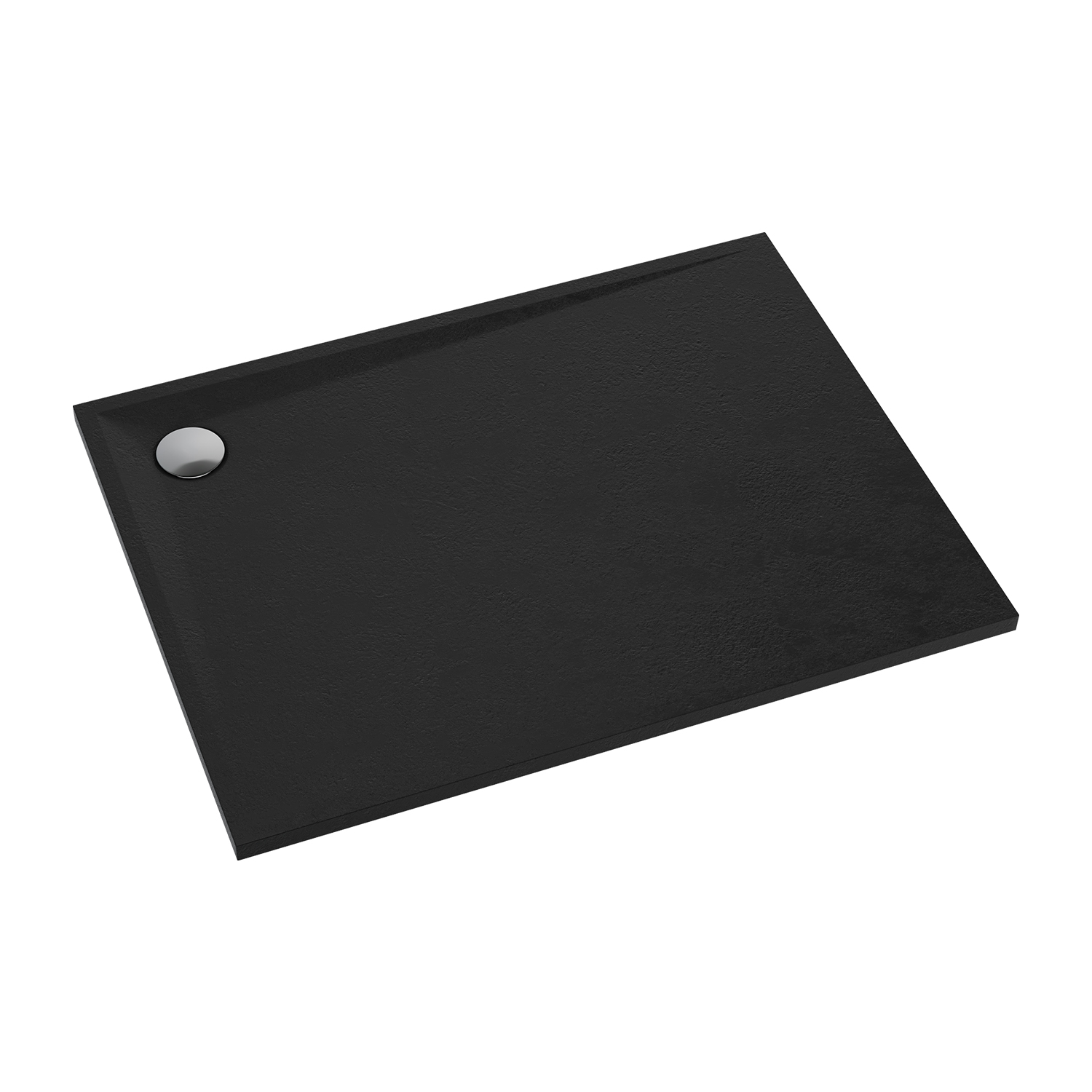 Cadita de dus dreptunghiulara din compozit Omnires Stone negru mat 90×120 cm