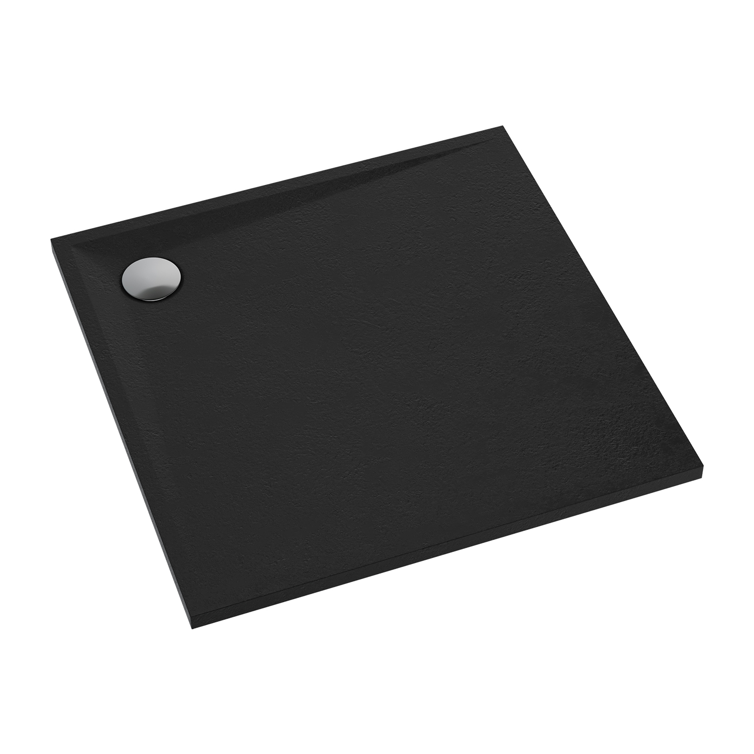 Cadita de dus patrata din compozit Omnires Stone negru mat 90×90 cm