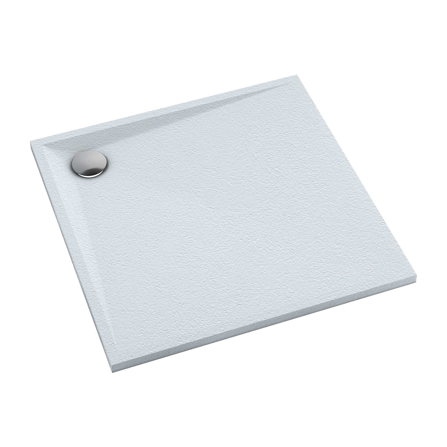 Cadita de dus patrata din compozit Omnires Stone alb mat 90×90 cm