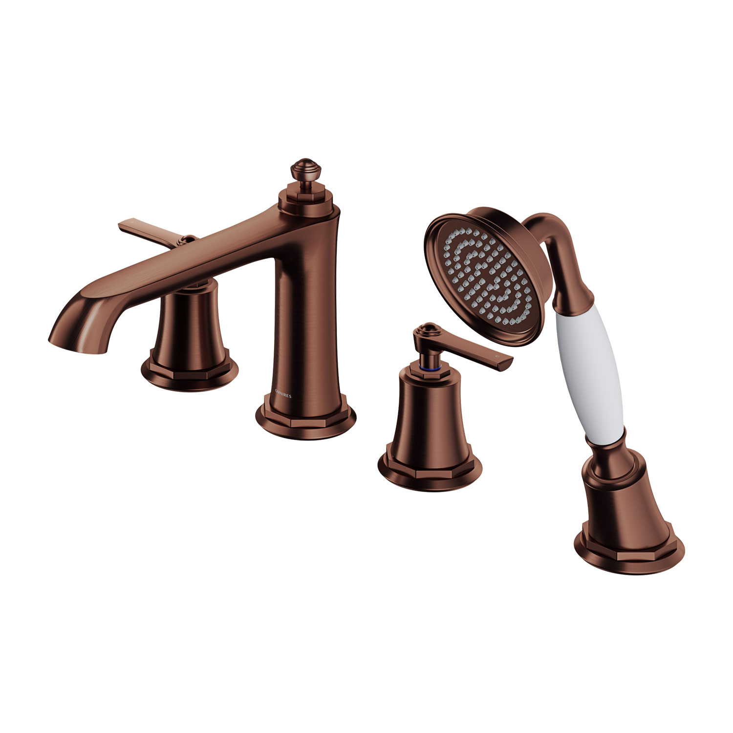 Baterie cada monocomanda cu 4 elemente cupru antichizat Omnires Armance