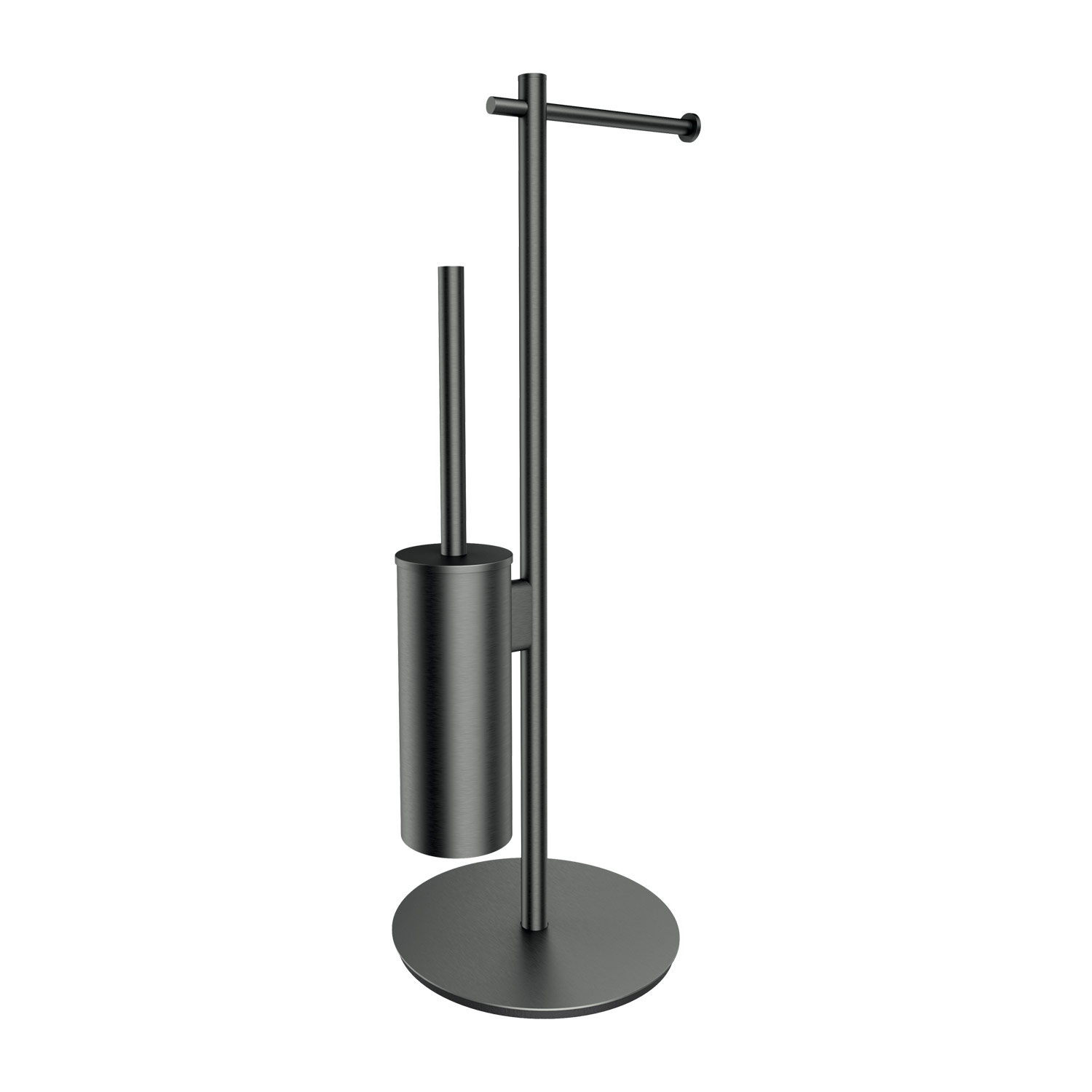 Suport hartie freestanding cu spatiu pentru perie Omnires Modern Project grafit