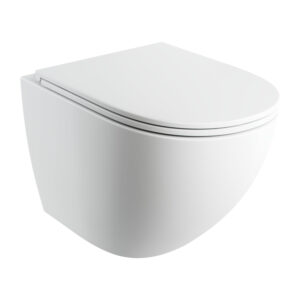 Vas WC suspendat rimless cu capac soft-close alb mat Omnires Ottawa Comfort 54×36.5 cm Rezervoare WC Lavare.ro