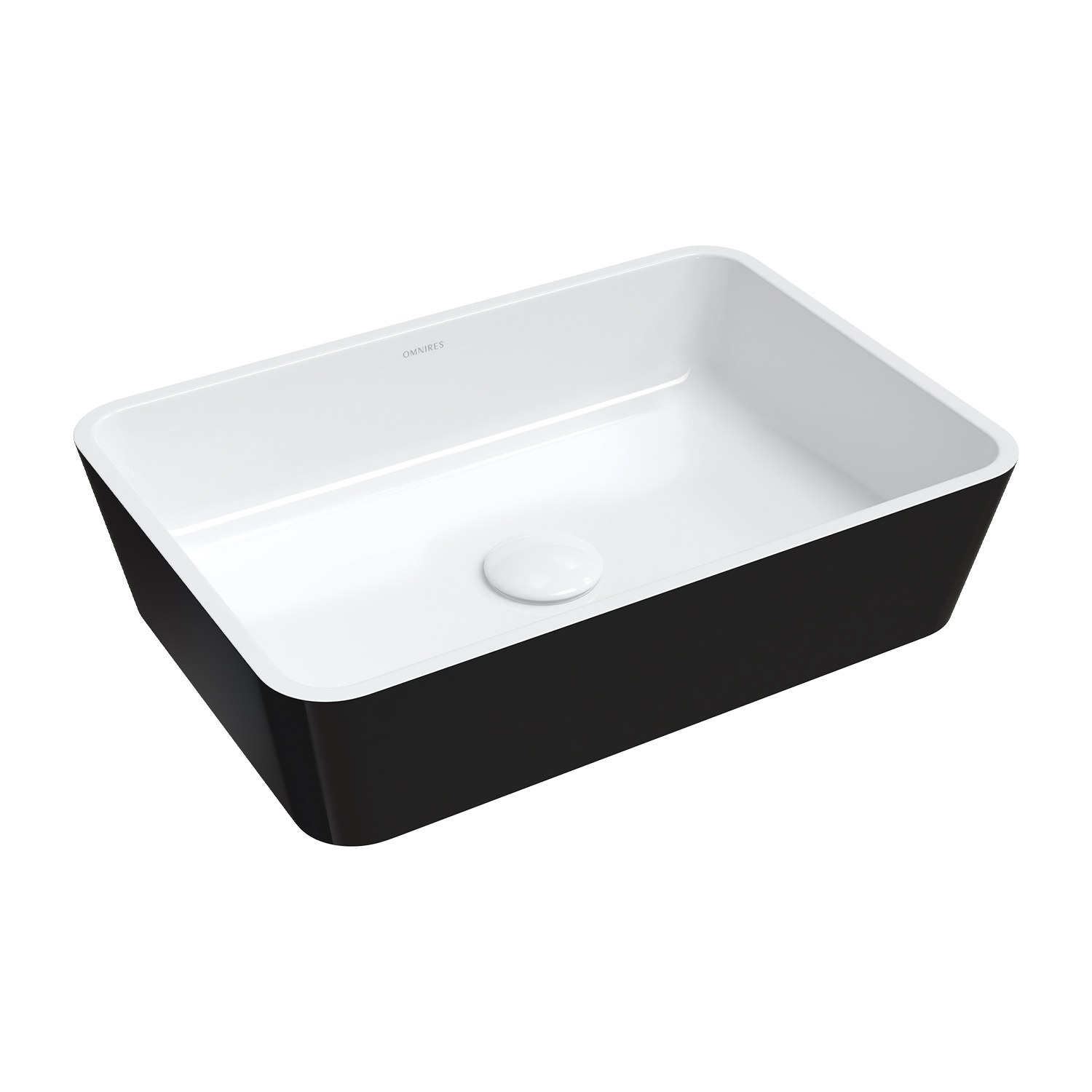 Lavoar pe blat Omnires Parma M+ alb/negru 50 cm