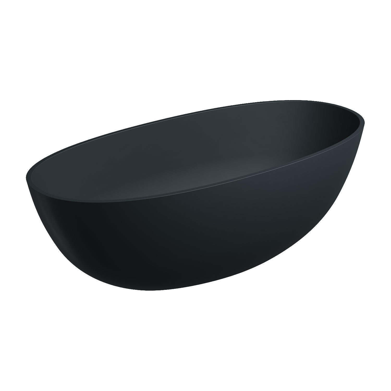 Cada freestanding Omnires Shell M+ negru mat 160×75 cm