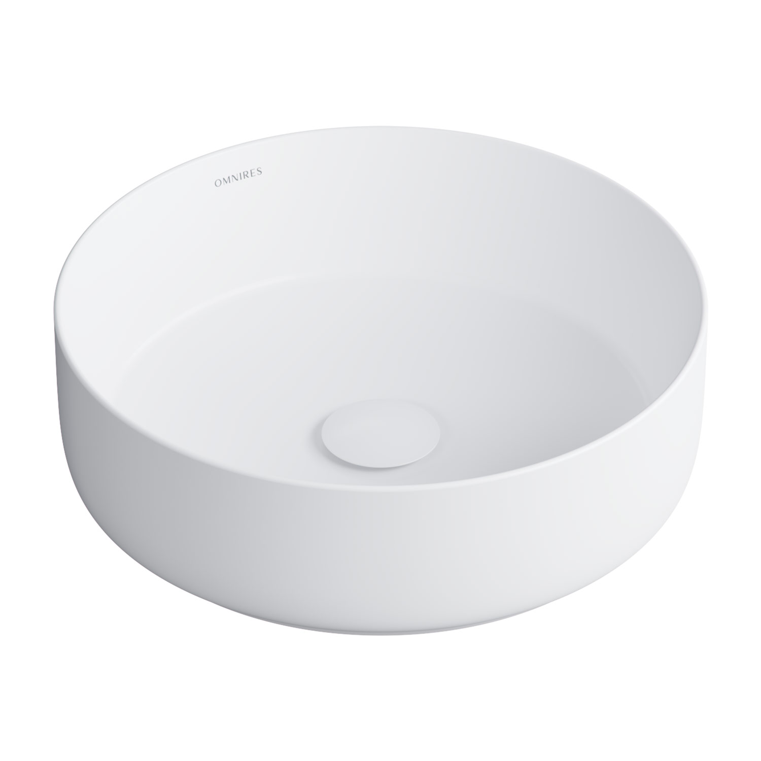 Lavoar pe blat Omnires Tulsa alb mat 36 cm