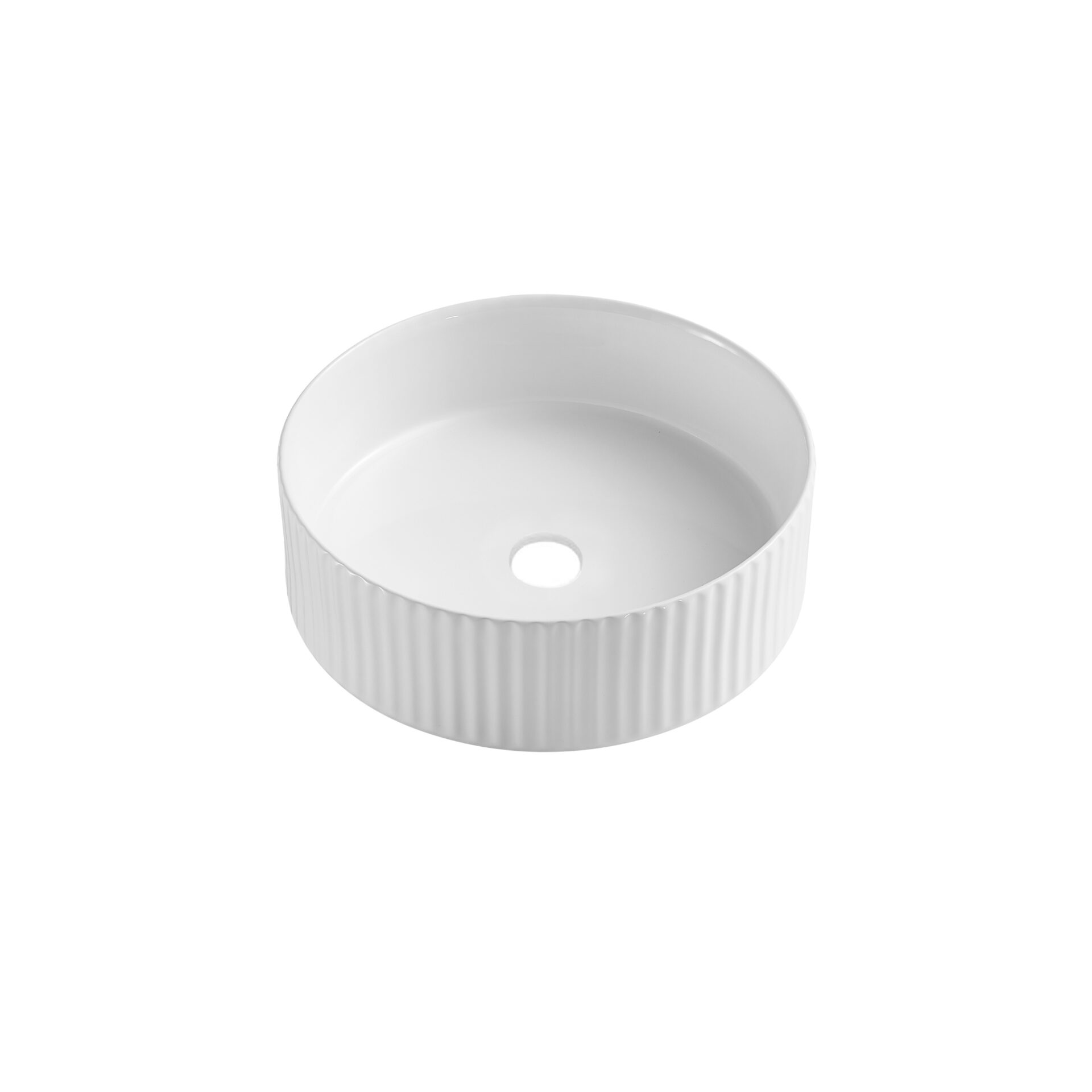 Lavoar de blat rotund Invena Glamour 36 cm alb