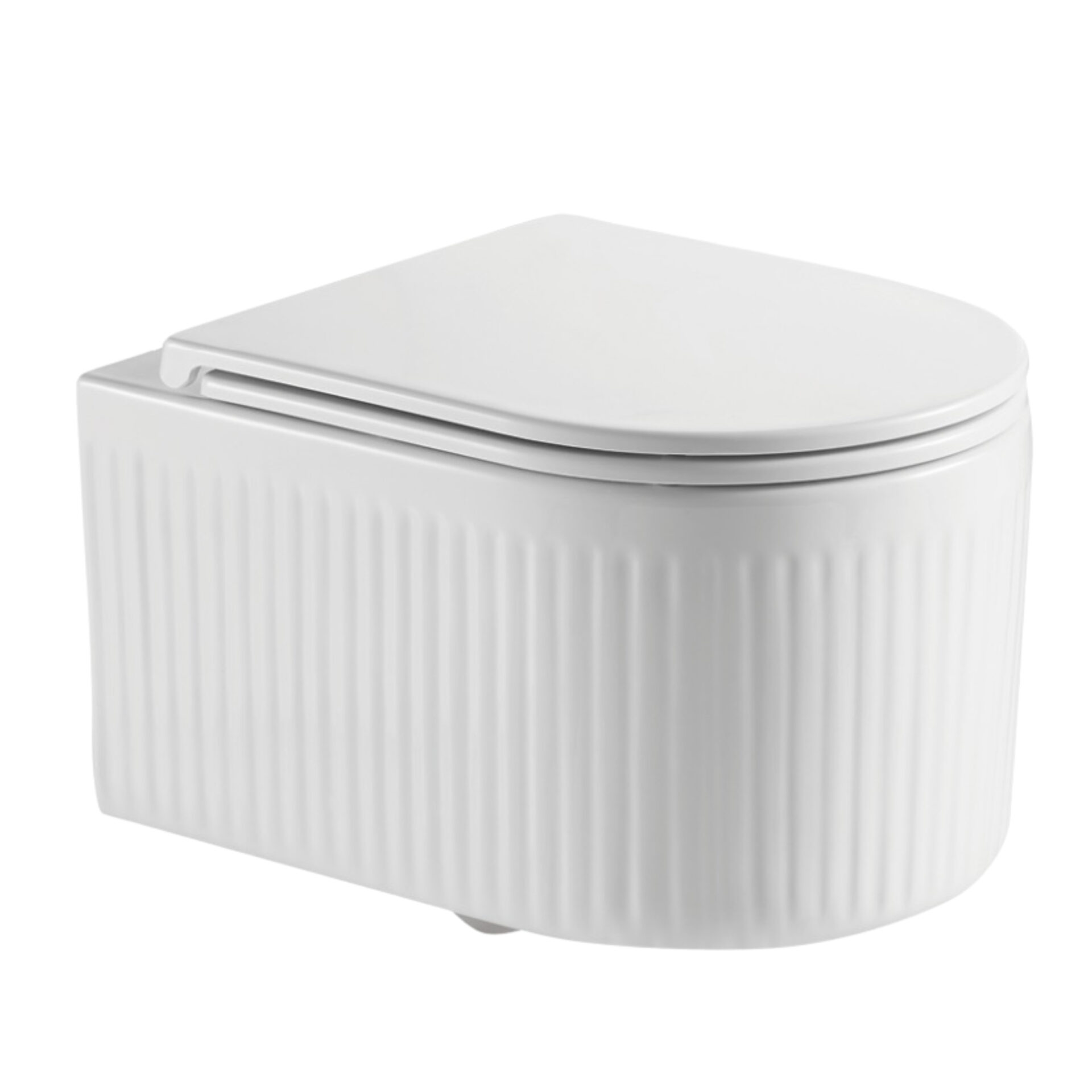 Vas de wc suspendat Invena Glamour alb cu capac soft-close