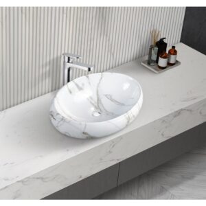 Lavoar ceramic alb pe blat Rune Balder 49 cm Lavoare Lavare.ro