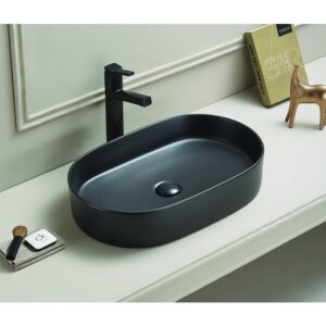 Lavoar pe blat negru Rune Vidar 60 cm Lavoare Lavare.ro