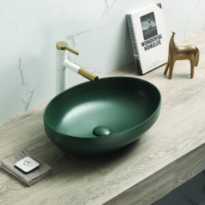 Lavoar pe blat verde mat Rune Sol 52.2 cm Lavoare Lavare.ro