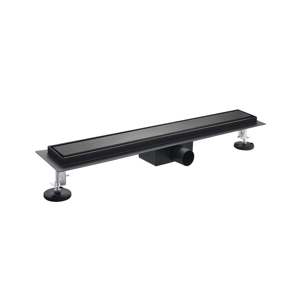 Set rigola dus cu capac scurgere negru mat Rune Alvis 60 cm