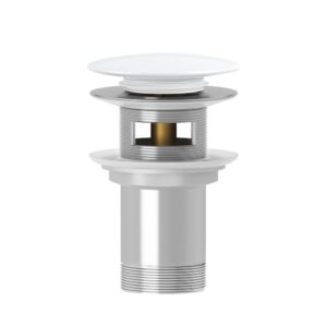 Ventil ceramic lavoar push open Rune Elli alb cu preaplin Accesorii lavoar Lavare.ro